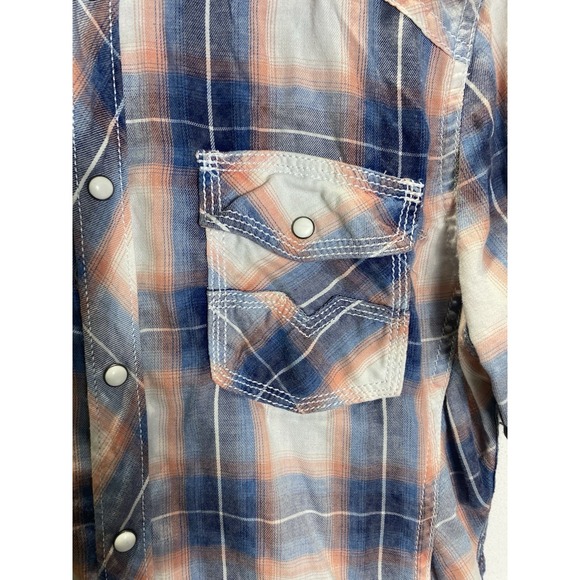 BKE Shirt Mens S Plaid Vintage Standard Fit Short Sleeve Pearl Snap Multicolored - Picture 2 of 8